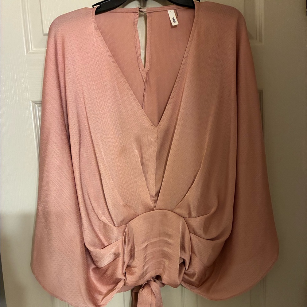 Glam Blush Pink Draped Blouse